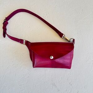 Leather Fanny pack Burgundy